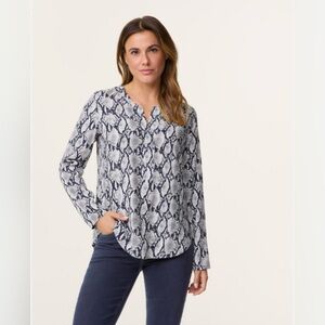 Cooper & Ella Long Sleeve Snake Print Blouse Size Small